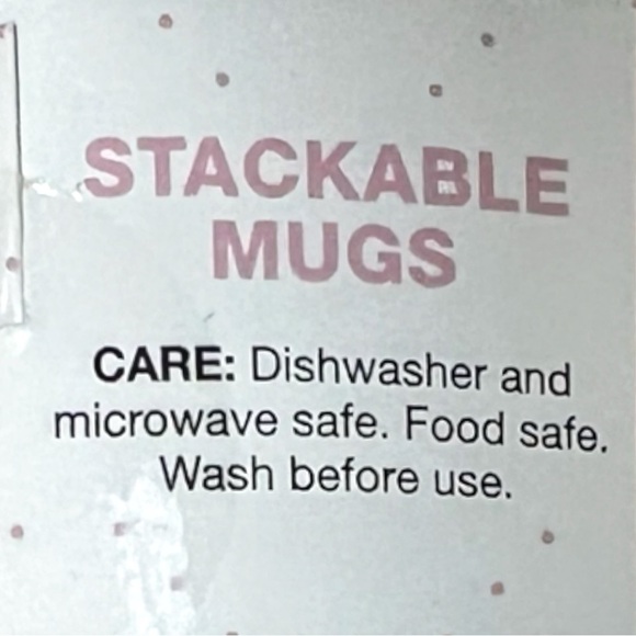 NWT Stackable Mugs Season of Love Pink Speckled Huge Kisses Set of 2 - Picture 13 of 13